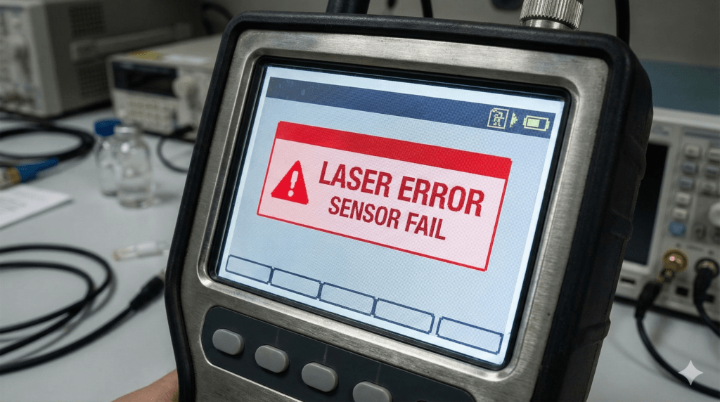 หน้าจอแจ้งเตือน Error ของเครื่องนับอนุภาค